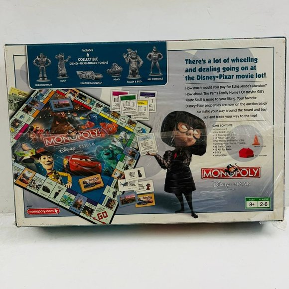 Vintage Monopoly Disney Pixar Edition Board Game Rare Hasbro Parker Brothers New - Picture 6 of 9